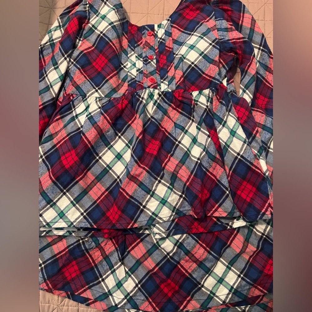 Plaid Long Sleeve Shirt and Skort